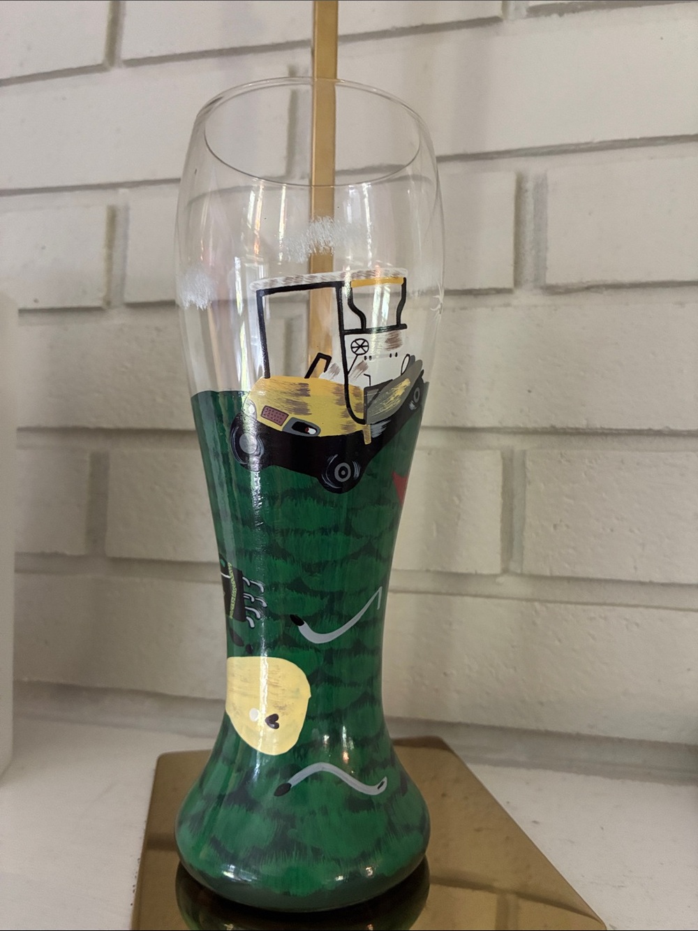 Lolita 19th Hole Painted Glass Tumbler